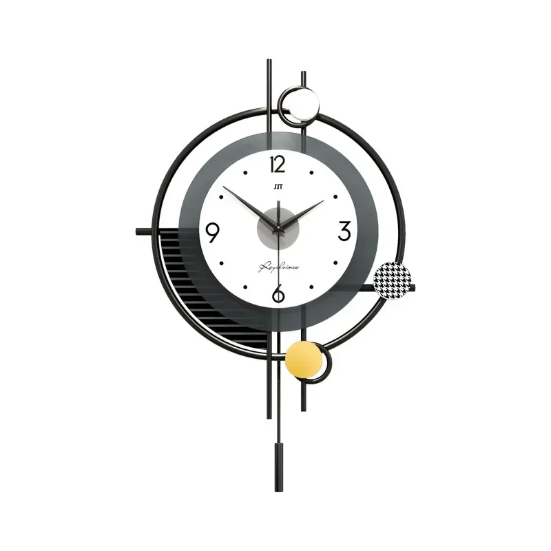 Swinging Wall Clock Modern Design for Home Living Room Decoration, Quartz and Silent, Nordic Style, Hanging Horologe