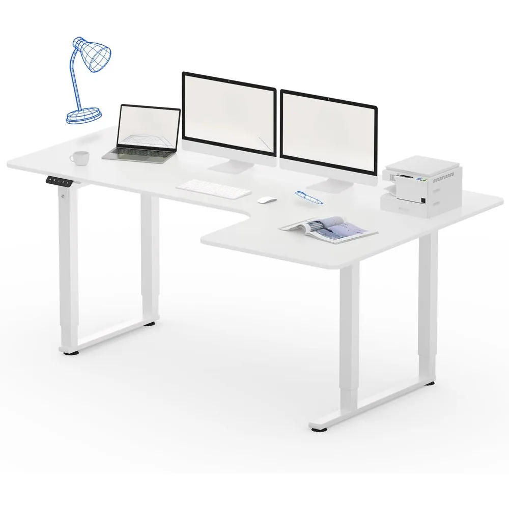 

L Shaped Standing Desks 4 Legs Corner Desk Computer Desk Electric Sit Stand Up Desk Height Adjustable Desks Home Office Table