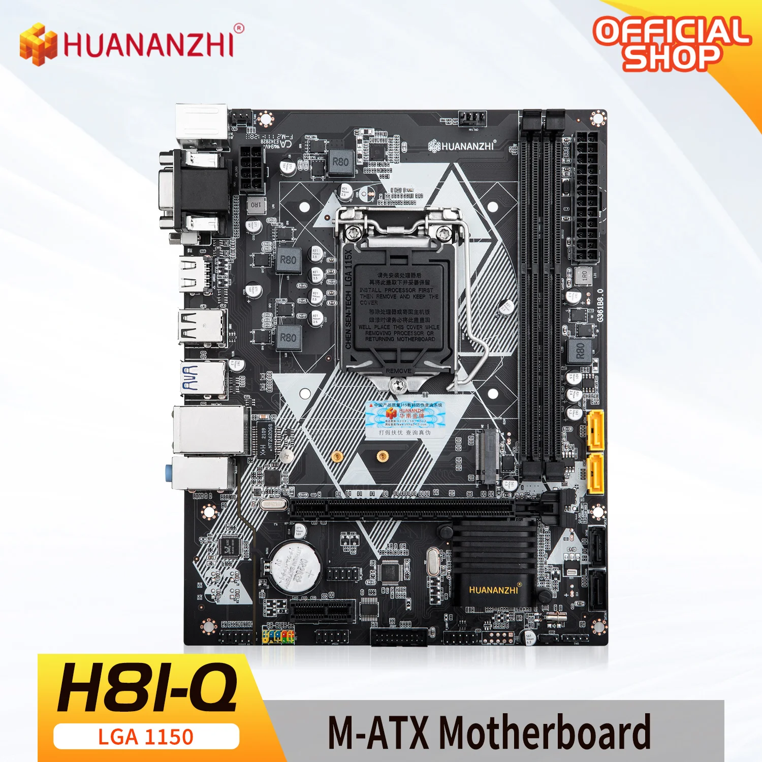 Imagem -01 - Huananzhi M-atx H81 q Motherboard Intel Lga 1150 i3 i5 i7 e3 Ddr3 1333 1600mhz 16gb M.2 Sata3 Usb3.0 Vga Dvi Hdmi-compatível