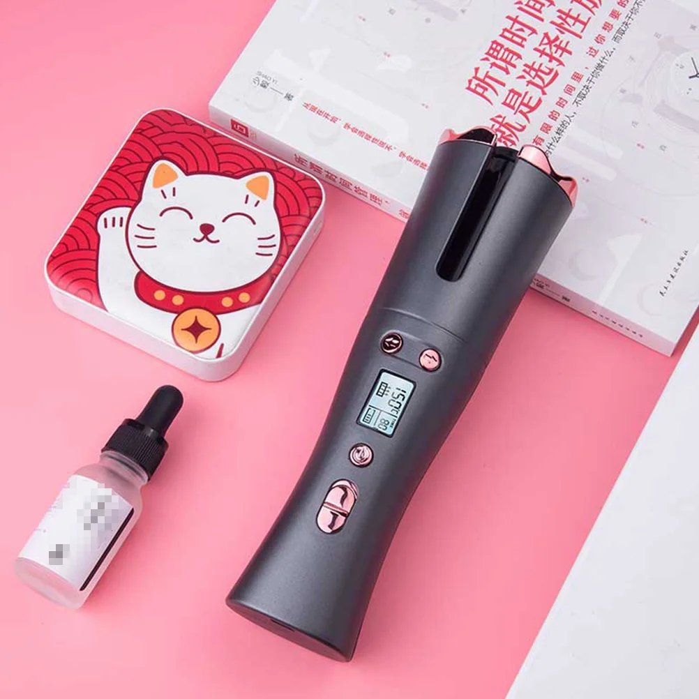 

Cordless Auto Curler Adjustable Temperature Automatic Curling Iron Rechargeable USB Hair Curler Device Fast Heating Ceramic