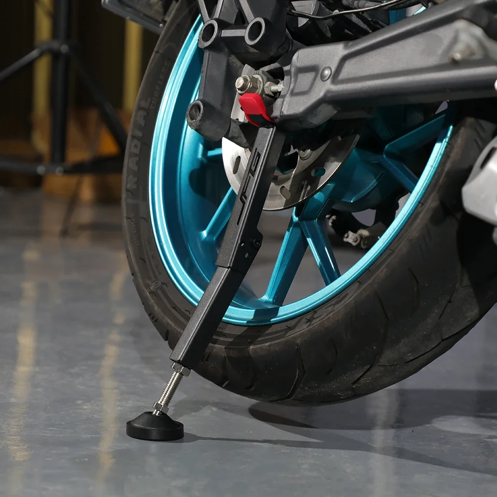 Universal Motorcycle Paddock Stand Kick Lift Single Sided Front Rear Wheel Support Foldable Portable Motorbike Tire Repair Maint