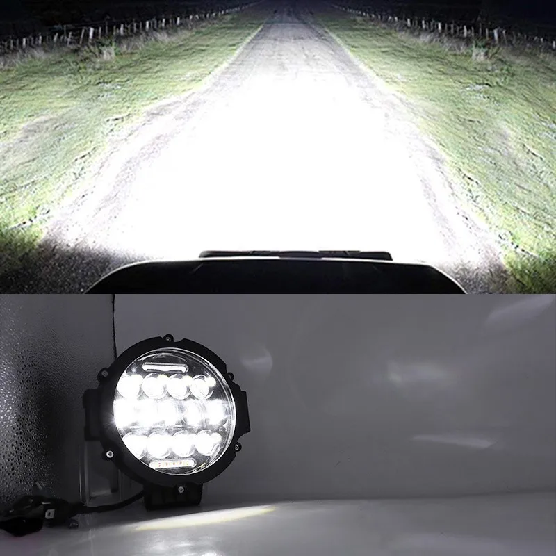 7-Zoll-LED-Strahler, 4 x 4 offroad, runder Stoßstangen-Scheinwerfer, Hi/Lo H4, weiß, bernsteinfarben, DRL-Arbeitslampe für SUV, LKW, Jeep, Wrangler-Licht