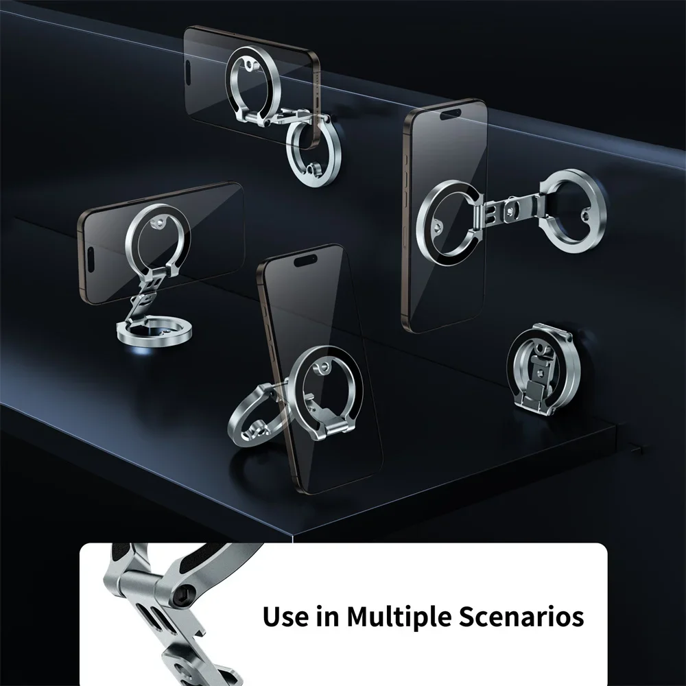 حامل حلقي للهاتف المغناطيسي ترقية مسند مزدوج الجوانب مع حذاء بارد 1/4 "-20 فتحة لهاتف MagSafe iPhone 15 14 13 12 Pro/Pro Max