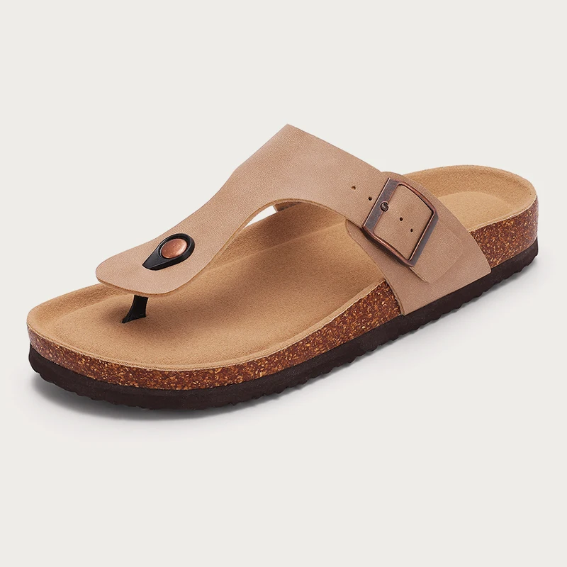 Bebealy-Sandalias antideslizantes para hombre, chanclas de verano, zuecos de plataforma para exteriores, hebilla ajustable