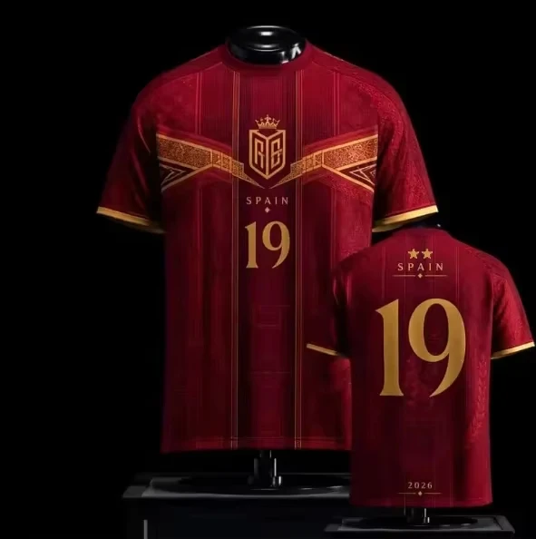New Two-Star Spain Lamin Yamal Commemorative Jersey, Unisex, Adult & Kids Gift, Sports Casual T-shirt, Family Matching Outfit
