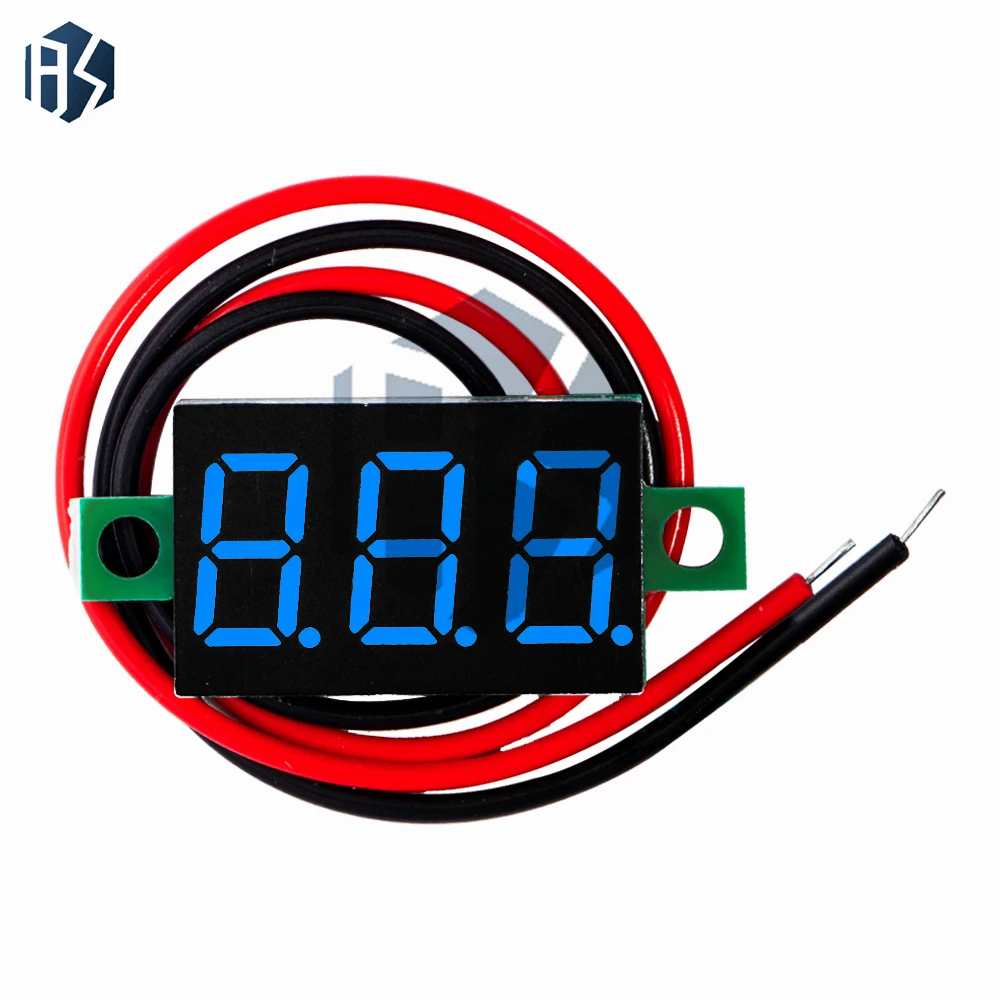 0,36 Zoll 3-stelliges digitales Voltmeter – DC 0V-100V LED-Spannungsplattenmessgerät mit roter, grüner und blauer Anzeige