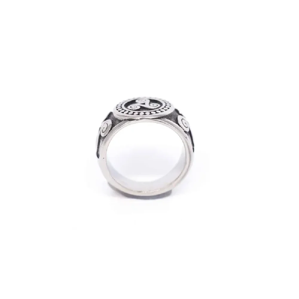 Stainless Steel Triskelion Ring Viking Nordisch Germanisch Triskelion Allison Signet Rins Triangle Odin Nordic Jewelry
