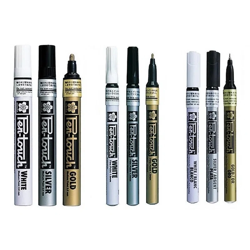 Sakura White Gold Waterproof Permanent Oily Marker Pen School Office Supply Paint Tire CD Glass Cup Artist Comic Drawing Tool