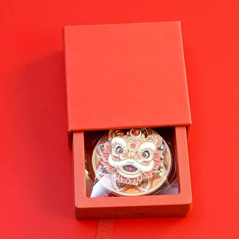 Chinese Style Cultural Creative Foshan Lion Dance Fidget Spinner Rotatable Metal Refrigerator Magnet Stress Relief Gift for Men