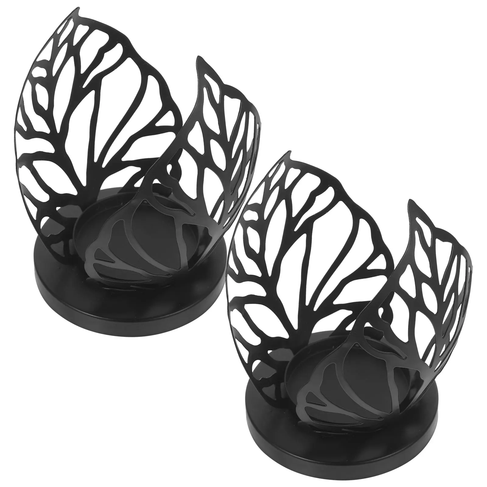 

2 Pcs Creative Candlestick Holders for Tealight Iron Decorate Metal Simple Tabletop Arrangement
