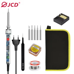 JCD P907 Transparent Electric Soldering Iron Kit 100W 110V/220V Adjustable Temperature LCD Digital Display Welding Repair Tool