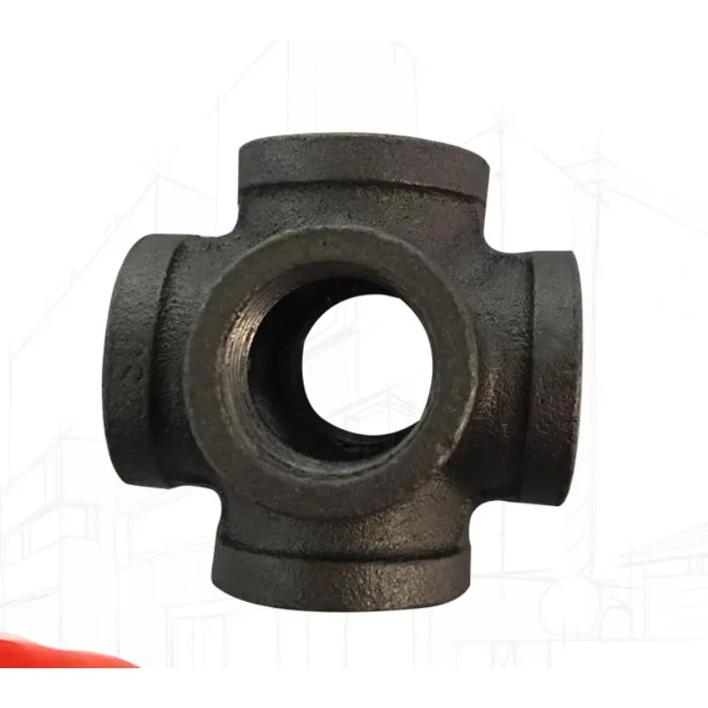 Connettori per tubi in ferro malleabile autocolore nero stile antico Tubo filettato in ghisa nera da 1/2 pollice 3/4 pollici 1 pollice