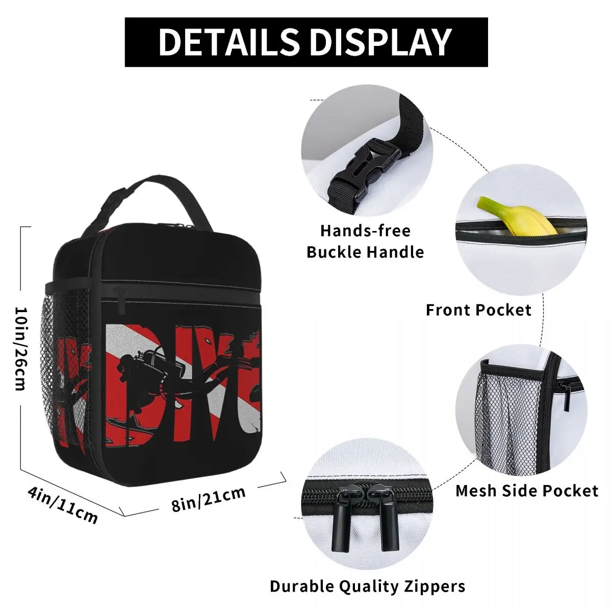 

Scuba Diving Dive Diver Sea Snorkeling Sports Insulated Lunch Bag Storage Food Boxes Container Cooler Thermal Lunch Box Tote
