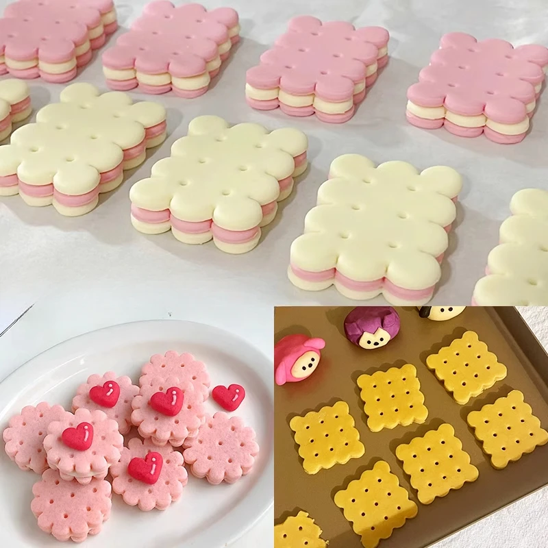 Retro Square Round Classic Biscuit Mold Wave Lace Press Cookie Embosser Stamp Birthday Biscuit Mould Cookie Cutter Baking Tools