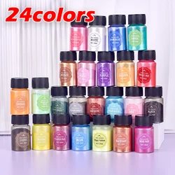 24Color 10g Natural Mica Mineral DIY Soap Colorful Pearlescent Powder Pigment Mica Nail Glitter Pearl Powder For Epoxy Resin