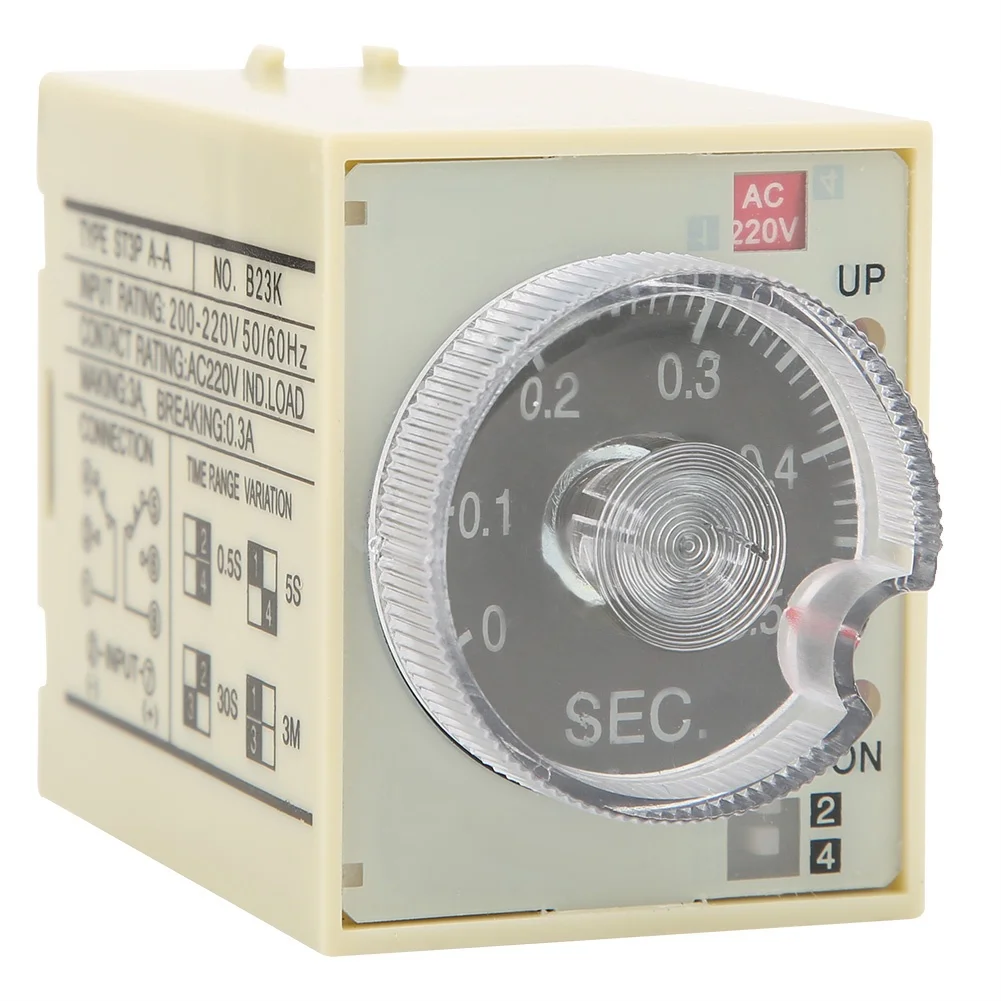 Delay Timer Time Relay Adjustable Knob Anti Interference PC Shell ST3PA A AC220V 50/60Hz