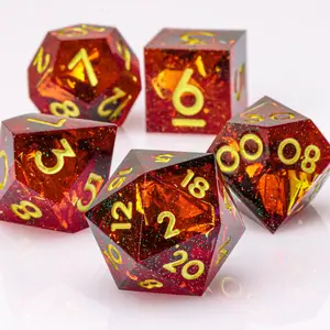 Sharp Edge DND Dice Set Handmade 7 Accessories Dice for Dungeons and Dragons TTRPG Games  Multi Sided RPG Polyhedral Resin Dice