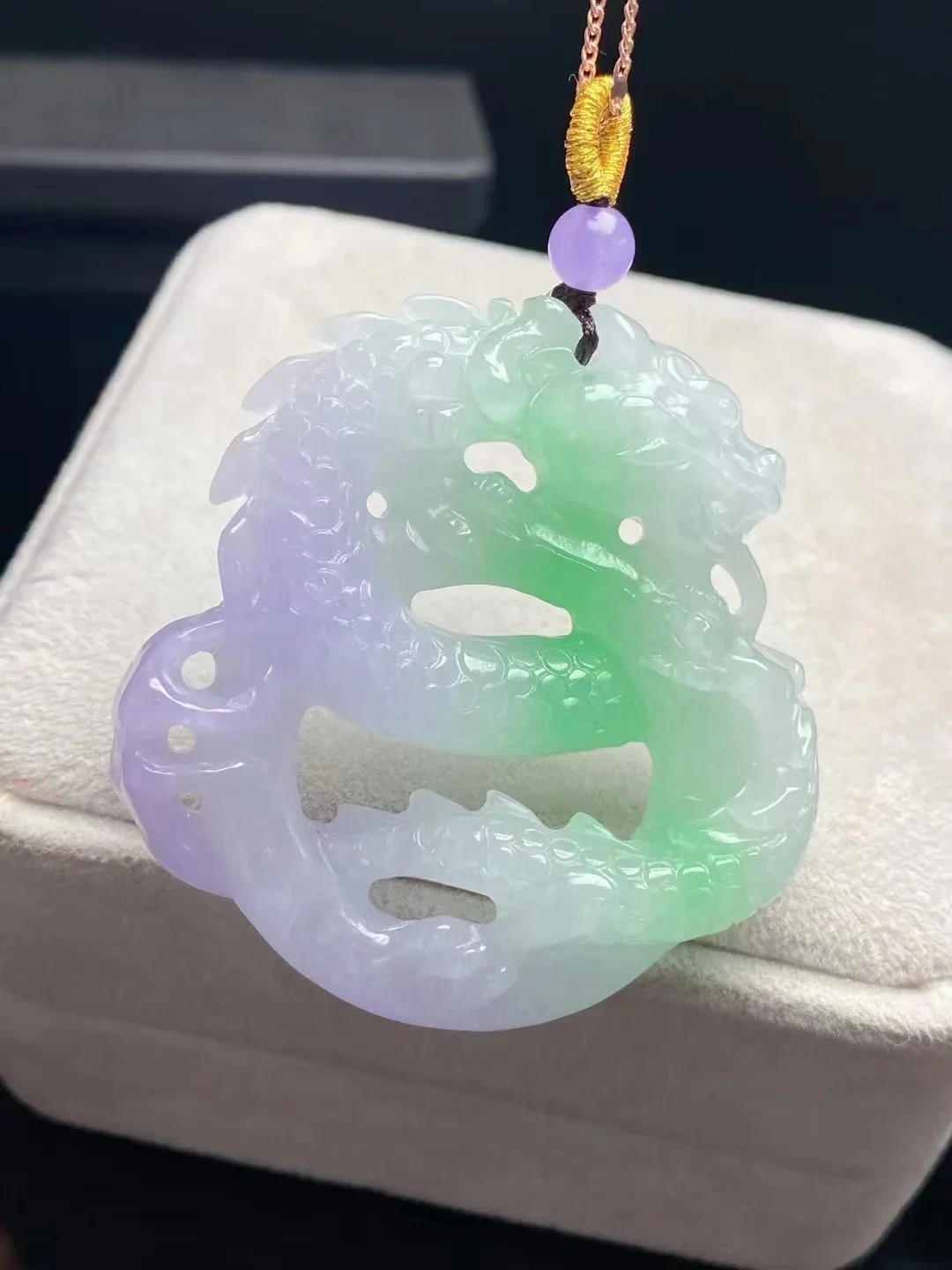 

Natural Myanmar Rare Color jade Pendant Hollow Hand Carved Dragon Jadeite Necklaces Jewelry Unisex Accessories Gift