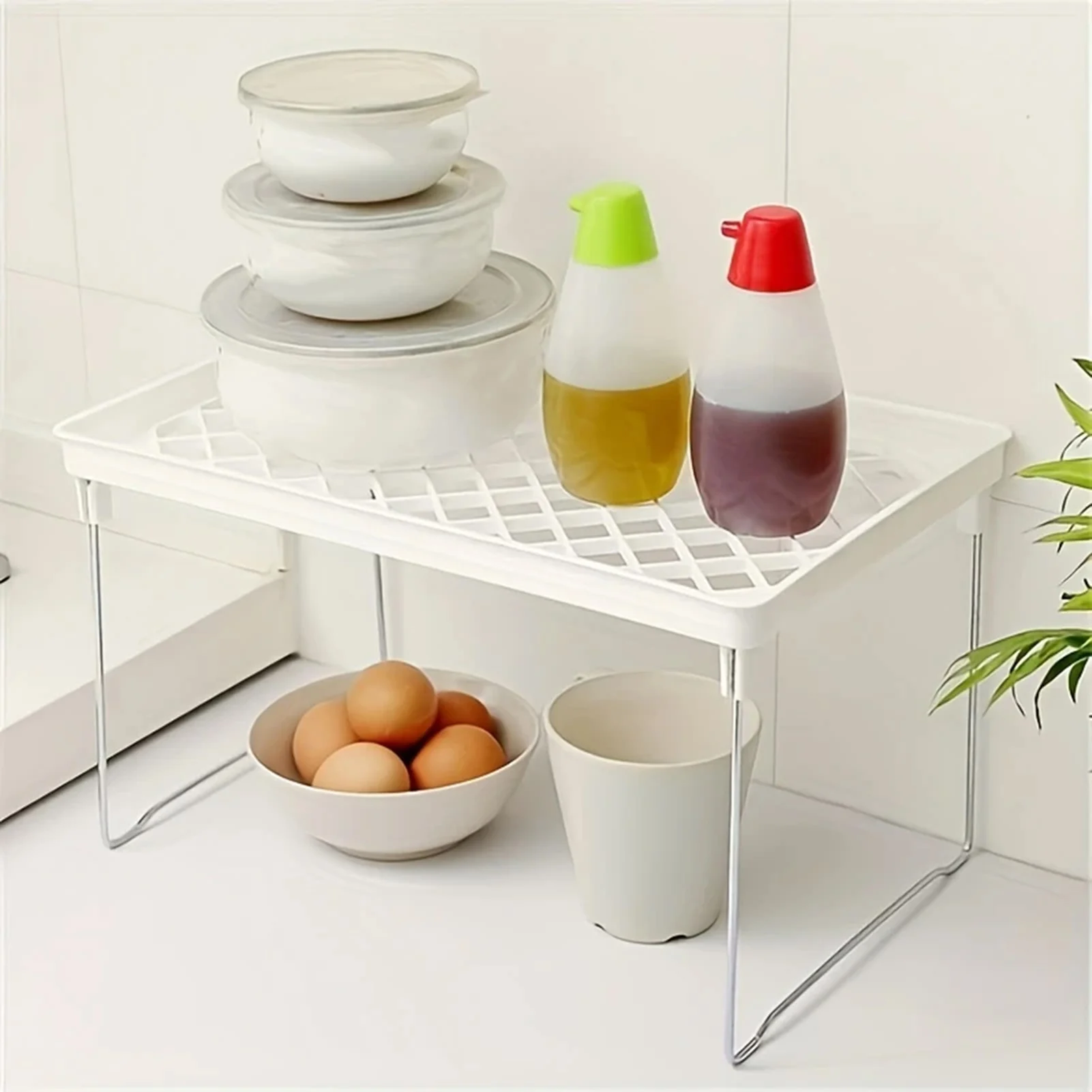 

Foldable Storage Rack 31.5/34.8cm Moisture Proof Hollow Storage Rack For Kitchen Bathroom School Practical Organizer Holder