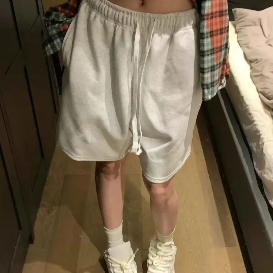American Retro Shorts Sport Summer Thin Five Quarter Pants Loose Casual Straight Leg Mid Length Pants