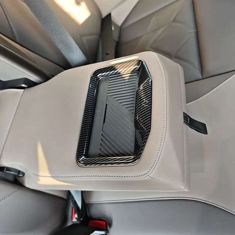

DUTRIEUX For BMW X3 G45 2025-2026 ABS Carbon Fiber Car Rear Cup Holder Panel Frame Cover Interior Car Accessories