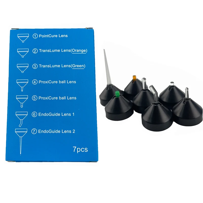 Dental Lens Light Cone Led Light 7Pcs/set Curing Wireless Multifunctional Cure Head Accessories Oral Lab Equipment