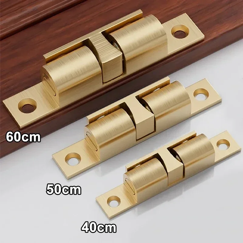 10-1PCS Brass Double Ball Door Latch Lock Furniture Cabinet Closet Closure Adjustable Tension Latches Door Buckles 40/50/60mm