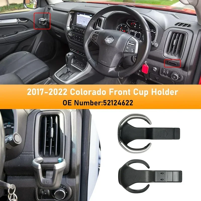 2PCS Fit For Chevrolet Colorado Rg S10 Trailblazer 2017-2022 Dashboard Cup Holder Trim Car Air Vent Water Cup Holder 52124622