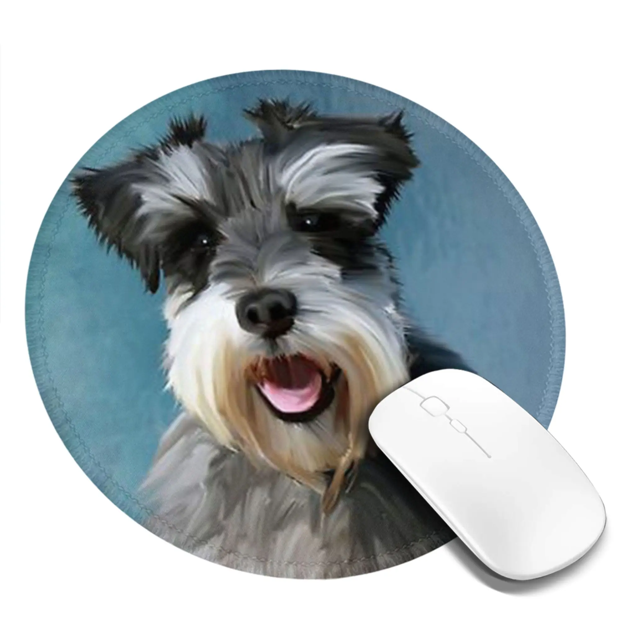 Miniature Schnauzer Dog Water Color Art Painting Mouse Pad Computer Keyboard Mouse Mat PC Laptop Desk Mat Accessories Table Mats