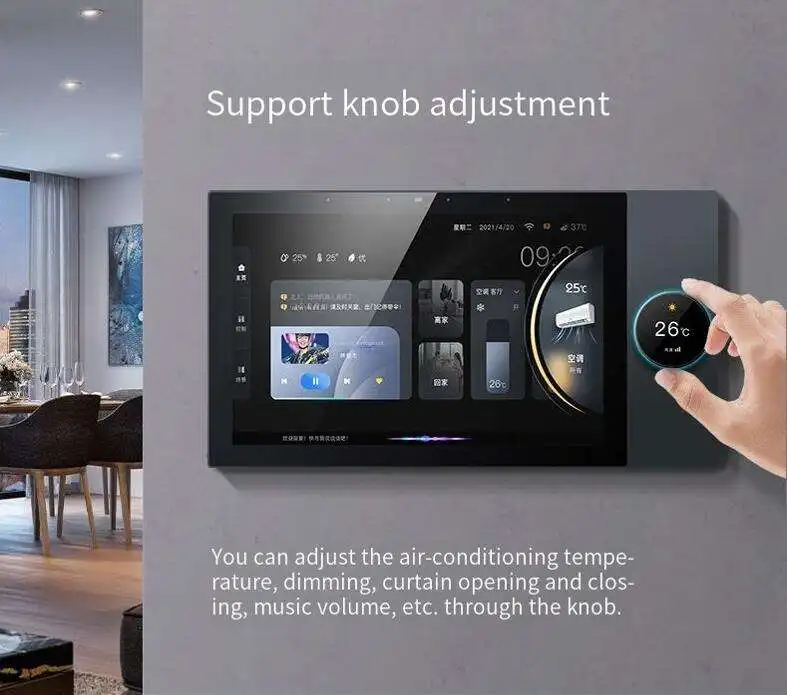 Glomarket Tuya 10 بوصة لوحة تحكم مركزية مع تشغيل الموسيقى 2 عصابة المرحلات 2 طريقة مكبرات الصوت منتجات المنزل الذكي متعددة الوظائف #5