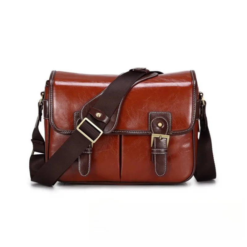 Hot Sale Camera Shoulder Bag Faux Leather SLR Photo Bag for Nikon for Canon SLR camera with anti-drop liner
