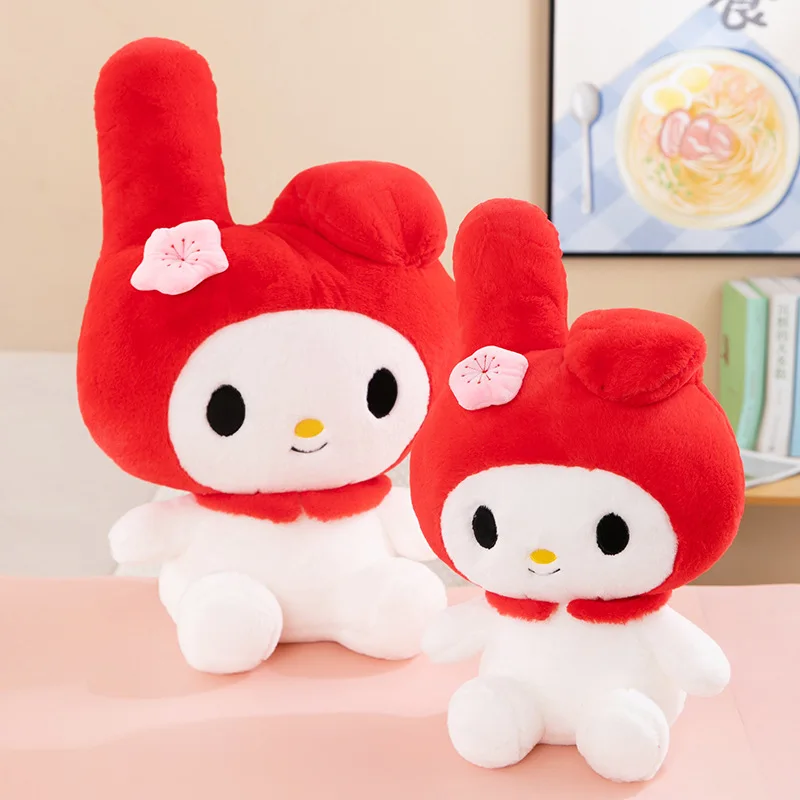 Kawaii Red Melody Plushies Sanrio Character My Melody Cute Soft Plush Dolls Christmas Gifts For Children