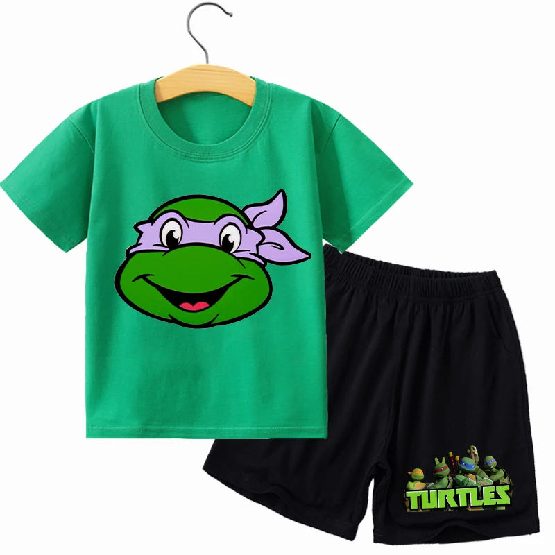 Teenage Mutant Ninja Turtles Children T Shirt Anime Printed T Shirts Baby Boys Short Sleeve Tracksuits Summer Kids Clothing view 5
