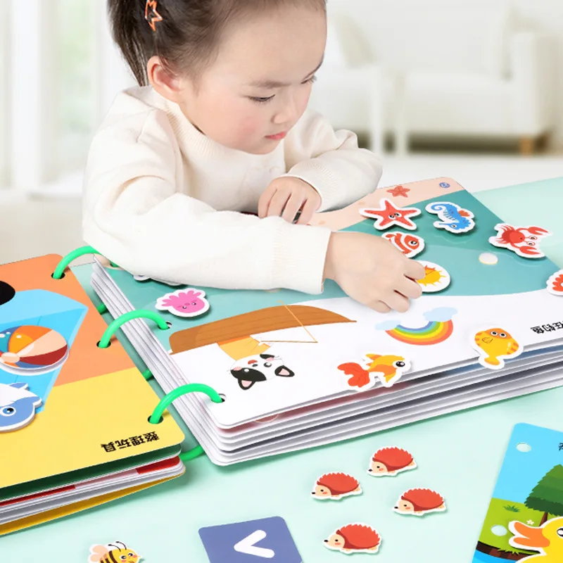 17 Themes Baby Busy Book 3D Montessori Cognitive Board Toys Children Toddler Early Learning Basic Life Match Paste Books Toy