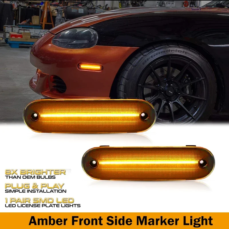 Car LED Front Rear Bumper Side Marker Lights For Mazda Miata 1990-1997 & MX-5 1999-2005 Turn Signal Lights Parking Lights 12V