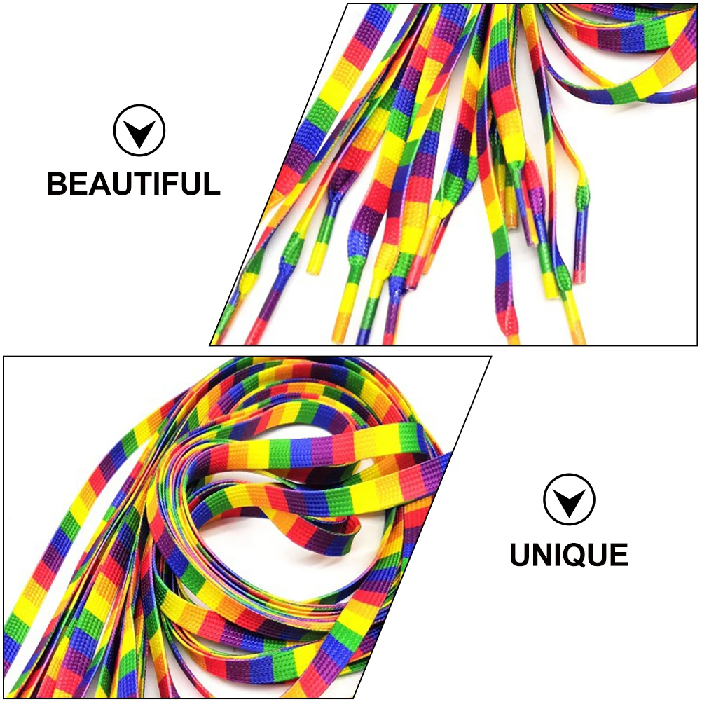 

1 пара радужных шнурков для обуви, красочные кроссовки на плоской подошве, шнурки с градиентной рампой, модный аксессуар на шнуровке для кроссовок