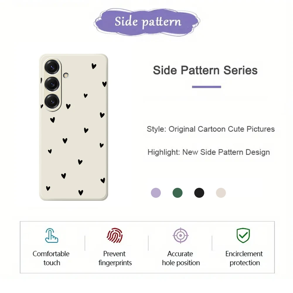 Чехол для телефона Love Pattern для Samsung Galaxy S25 S24 S23 S22 S21 S20 Ultra Plus S20FE S21FE S23FE S24 FE S10 Plus Soft Cover