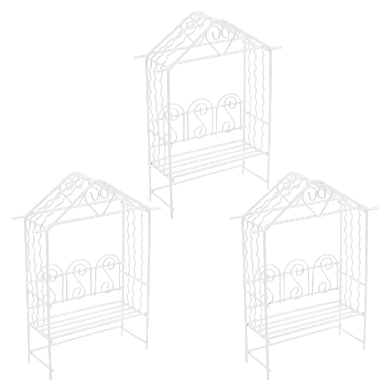 

3Pcs Mini Arch Romantic Couple Iron Micro Landscape Garden Arch Fairy Scene Accessories Fairy Garden Accessories