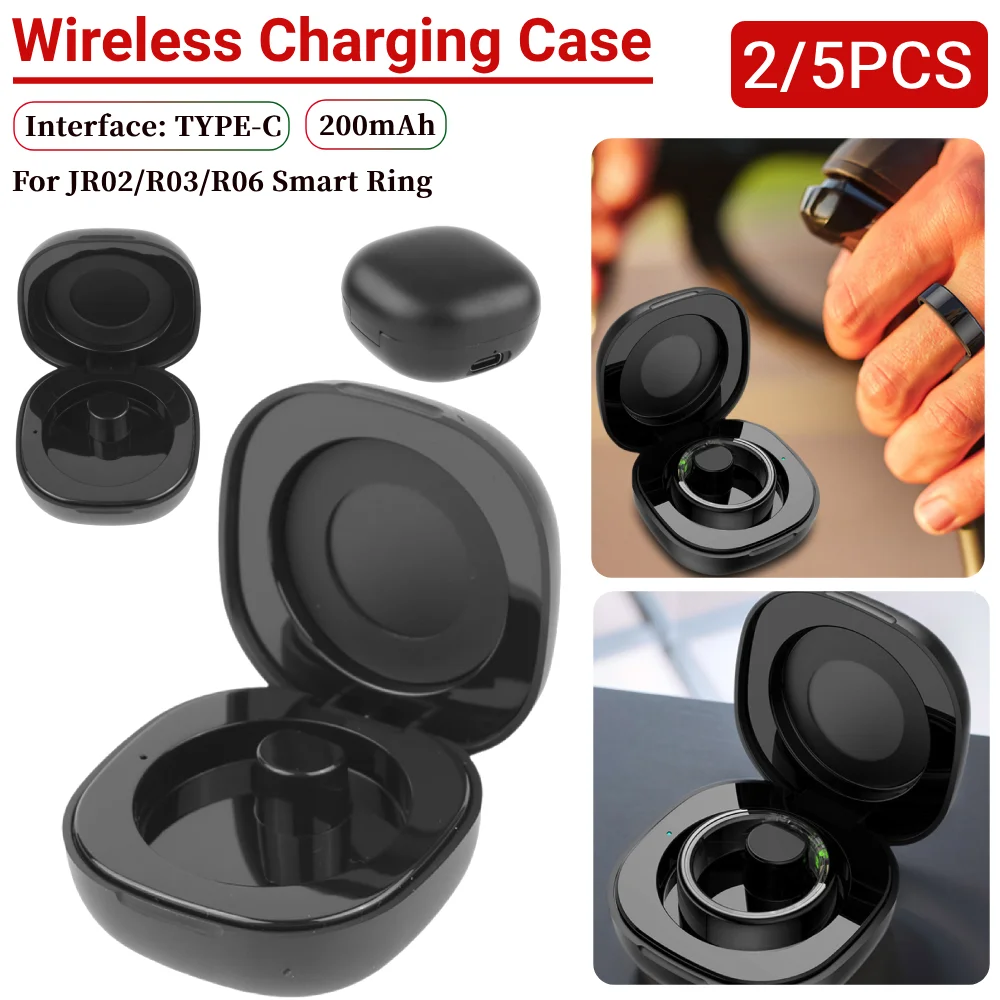 

Wireless Charging Case 200mAh Wireless Charger Case Replacement Charger Case Cradle Dock Station for R02/R03/R06 Smart Ring