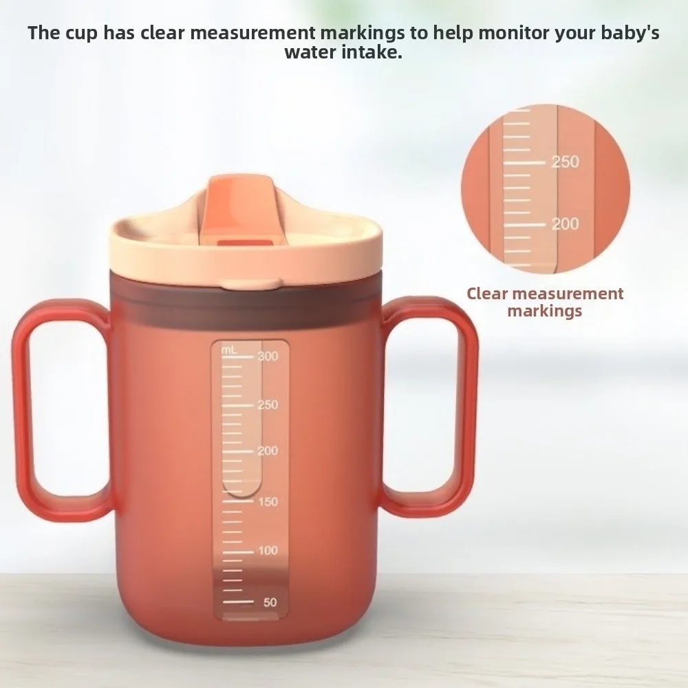 Spill Proof Child Water Drinking Cup Learn To Drink Scaled Toddler Milk Cup with Straw Lid Plastic Mug Infants Sippy Cup Baby