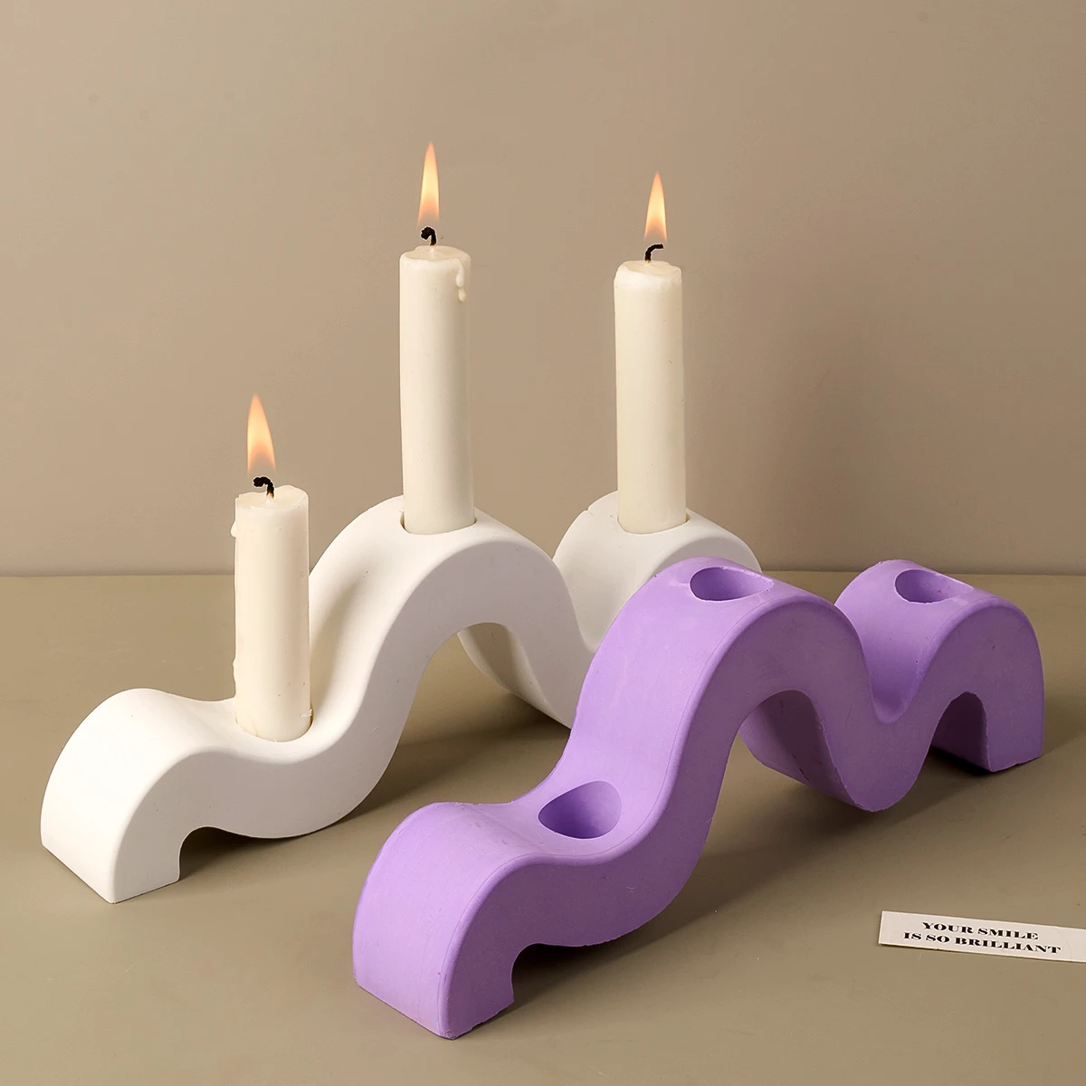 Concrete Candle Holder Mold 3D Irregular Candlestick Gypsum Ceramic Craft Ornament UV Epoxy Resin Mold DIY Handmade Making Tool