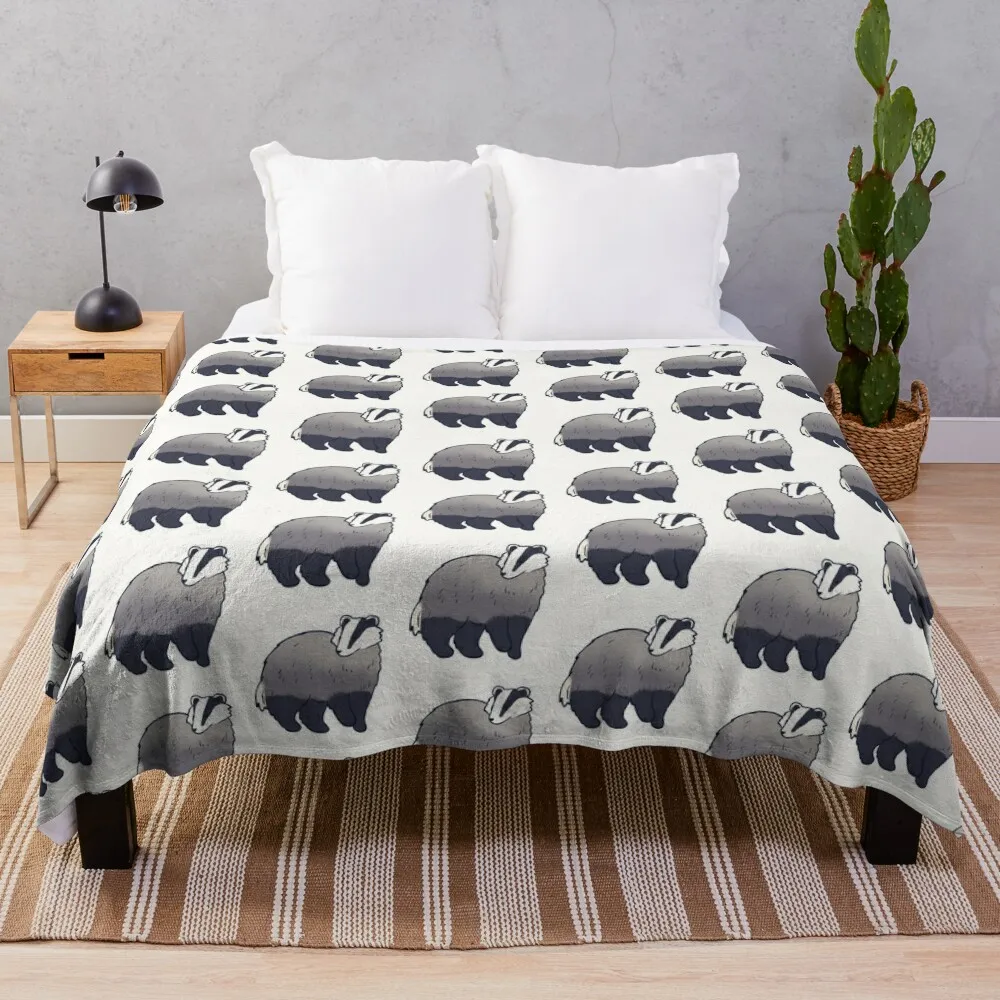 Badger Throw Blanket Winter beds Soft Big Blankets