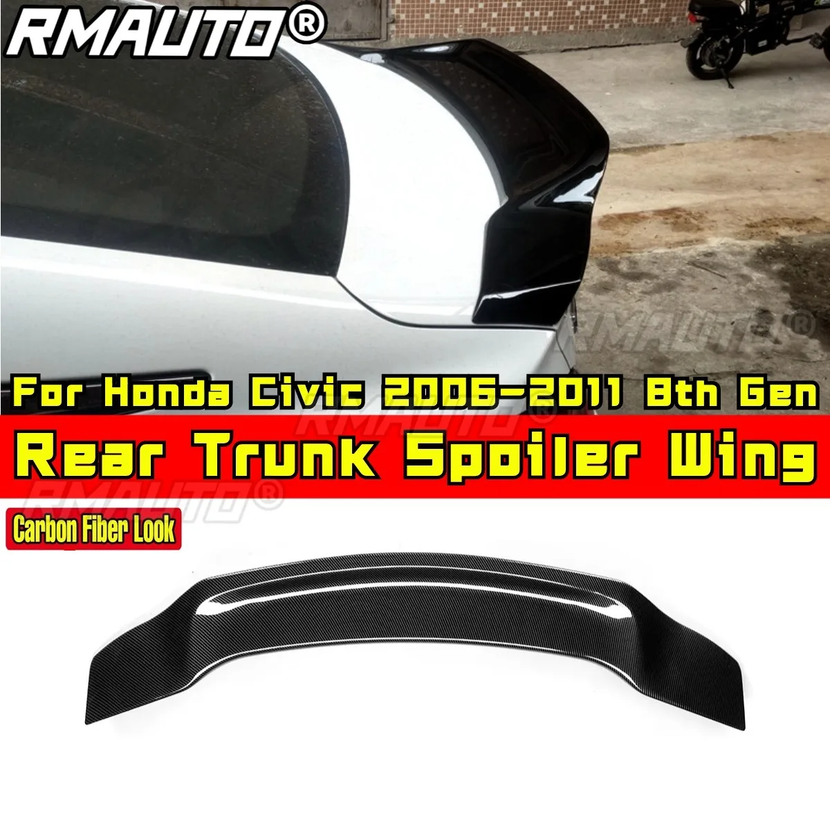 For Honda Civic 2006-2011 8th Gen Rear Trunk Spoiler Wing Rear Roof Wing Rear Trunk Spoiler Body Kit Car Accessories