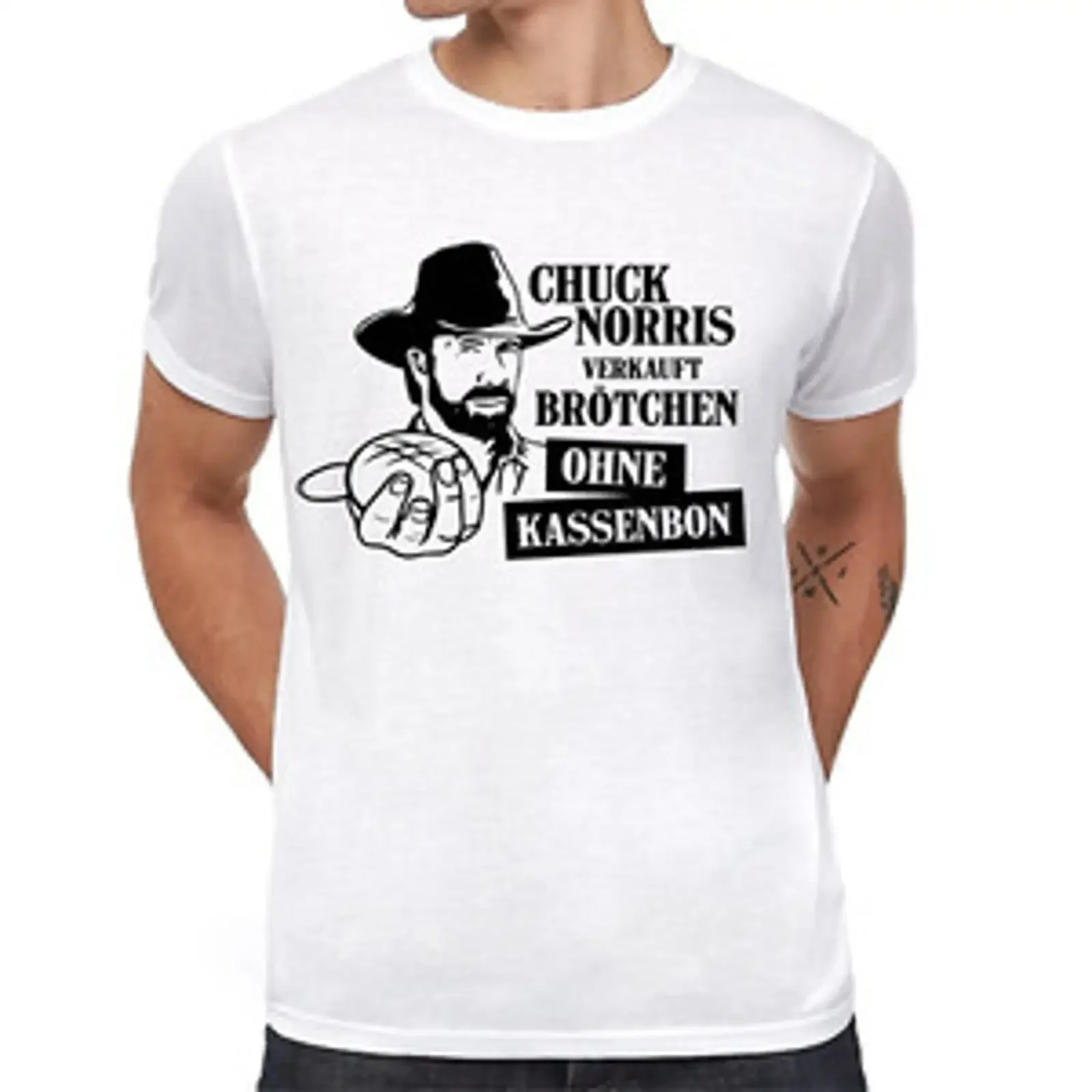 Chuck Norris sells buns without a bucket funny saying meme t shirt vintage Washed streetwear designer clothes Soft homme