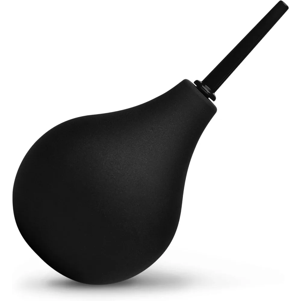 Thin Tip Enema Douche Bulb Anti Back-Flow Reusable Enema Vaginal Cleaner Kit for Men Women Bulb Black Cleaning Washing Device