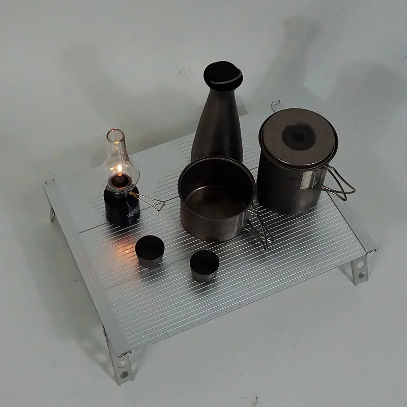 All Aluminum Alloy Low Profile Camping Table Low To Ground BC Camping Portable Folding Mini Tactical Camp Table