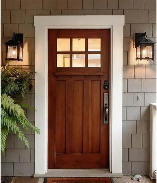xx-Customization Entry Solid Wood Dutch Door For Garden House With Windows And Arch Frame