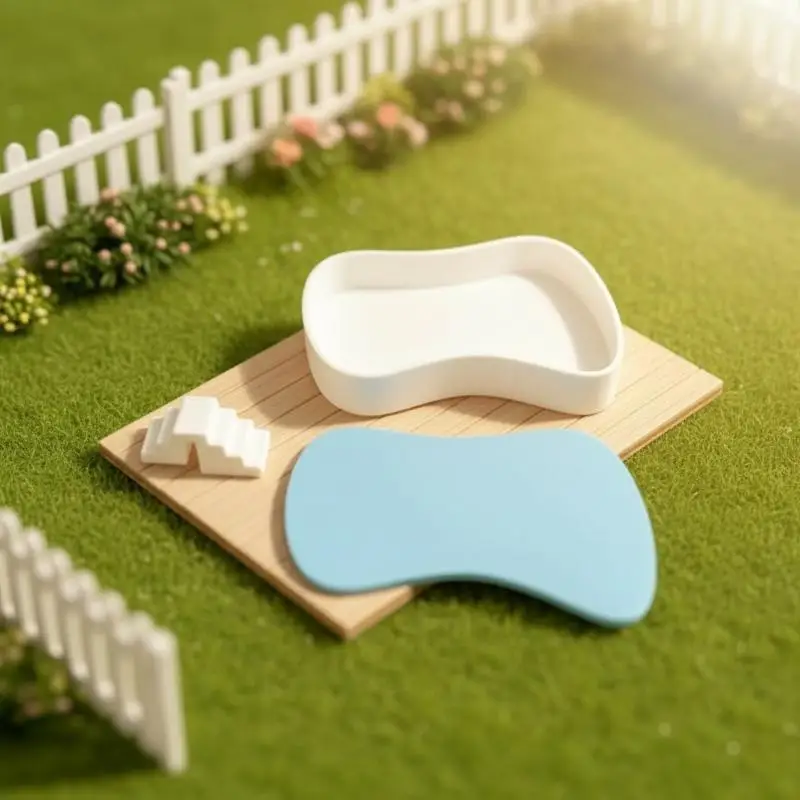 Mini Dollhouse Pool Simulation Miniature Courtyard Outdoor Swimming Pool Model Life Scene Decorative Small Ornament