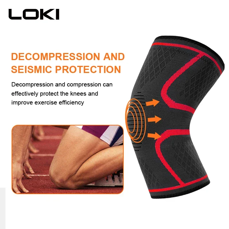 LOKI Custom Breathable Elastic Nylon Sport Knee Brace Unsex Knee Sleeve For Sports Lover