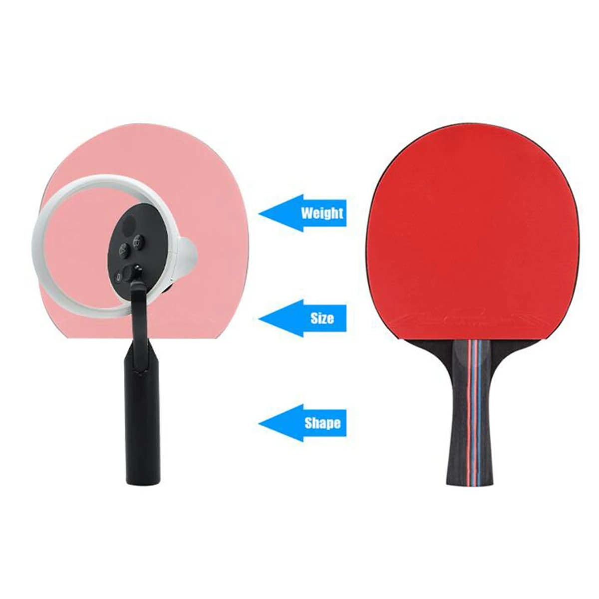 Table Tennis Paddle Grip Handle for Oculus Quest 2 Accessories Contact Controllers Table Tennis VR Game,Left Hand